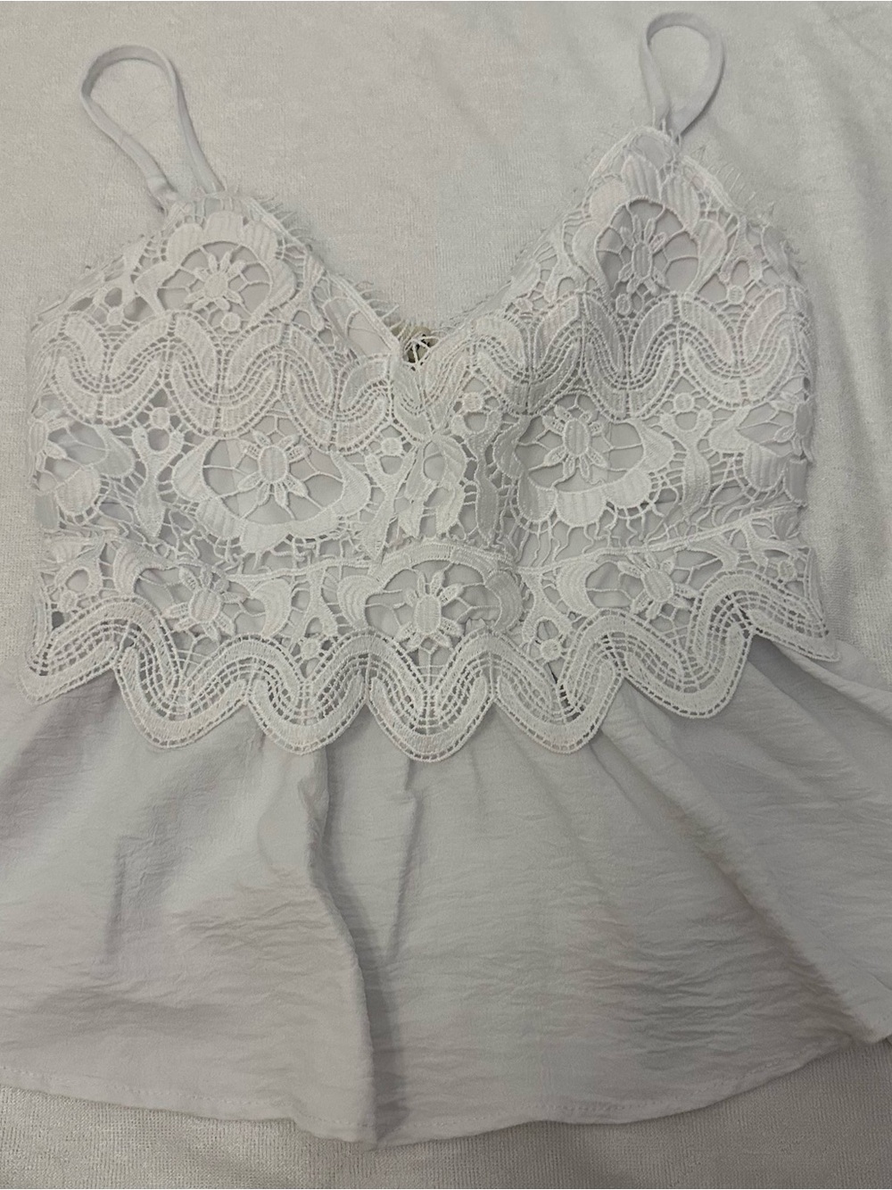 Derek Heart White Lace Crochet Camisole Top